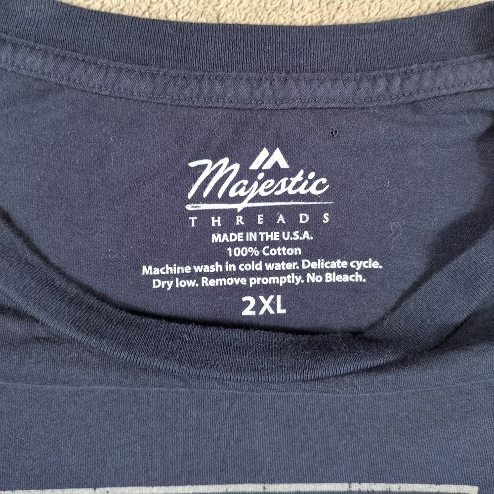 Majestic Threads T-Shirt Womens 2XL Blue New York Yankees 99 Judge Cropped NWT - Picture 5 of 6